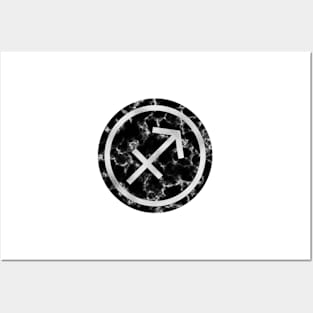 Black Marble Zodiac - Sagittarius Posters and Art